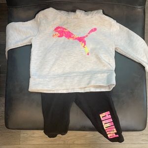 12 month puma sweatshirt and matching leggings